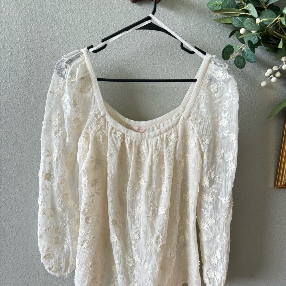 Rebecca Taylor Cream Floral Blouse